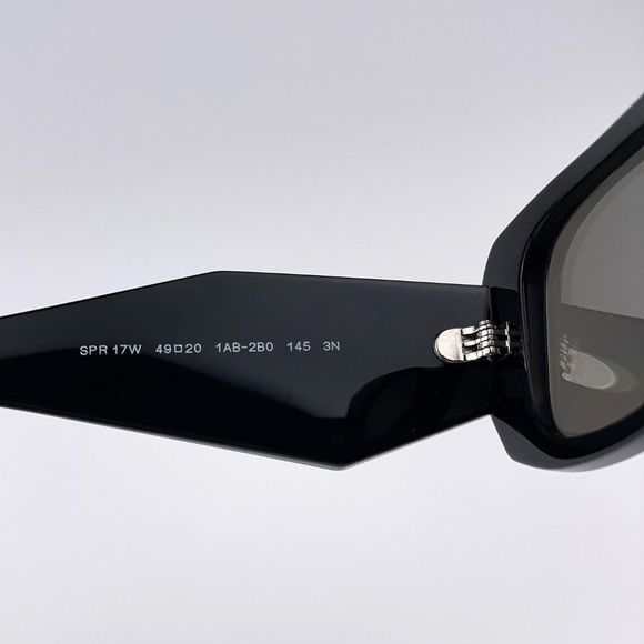 Prada PR17WS 1AB2B0 Sunglasses Black Gray Mirrored Silver Square Unisex - Picture 9 of 12